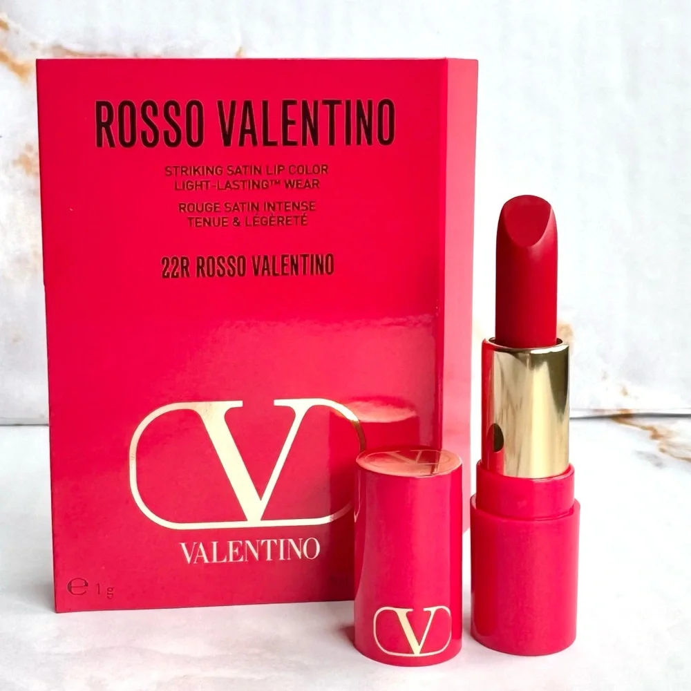Valentino Rosso Valentino 22R Striking Satin Lip Color Red Deluxe Mini .03oz New